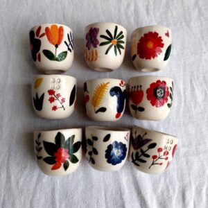 Hand-Painted Ceramic Mug Set