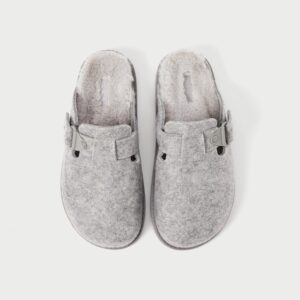 Wool Felt Slippers with Grippers